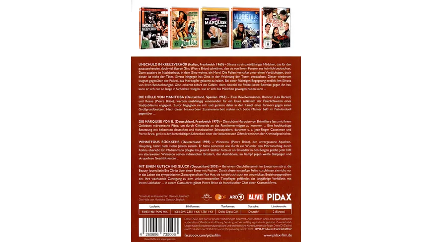 Pierre Brice Collection / 5 Filme mit dem beliebten Schauspieler  [5 DVDs]