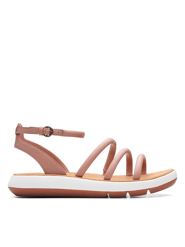 Clarks Leder-Sandalen in Rosa günstig kaufen