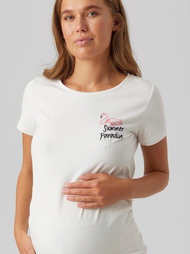 Mamalicious Umstandsshirt MLFELIZ SS JRS TOP mit Flamingo Motiv