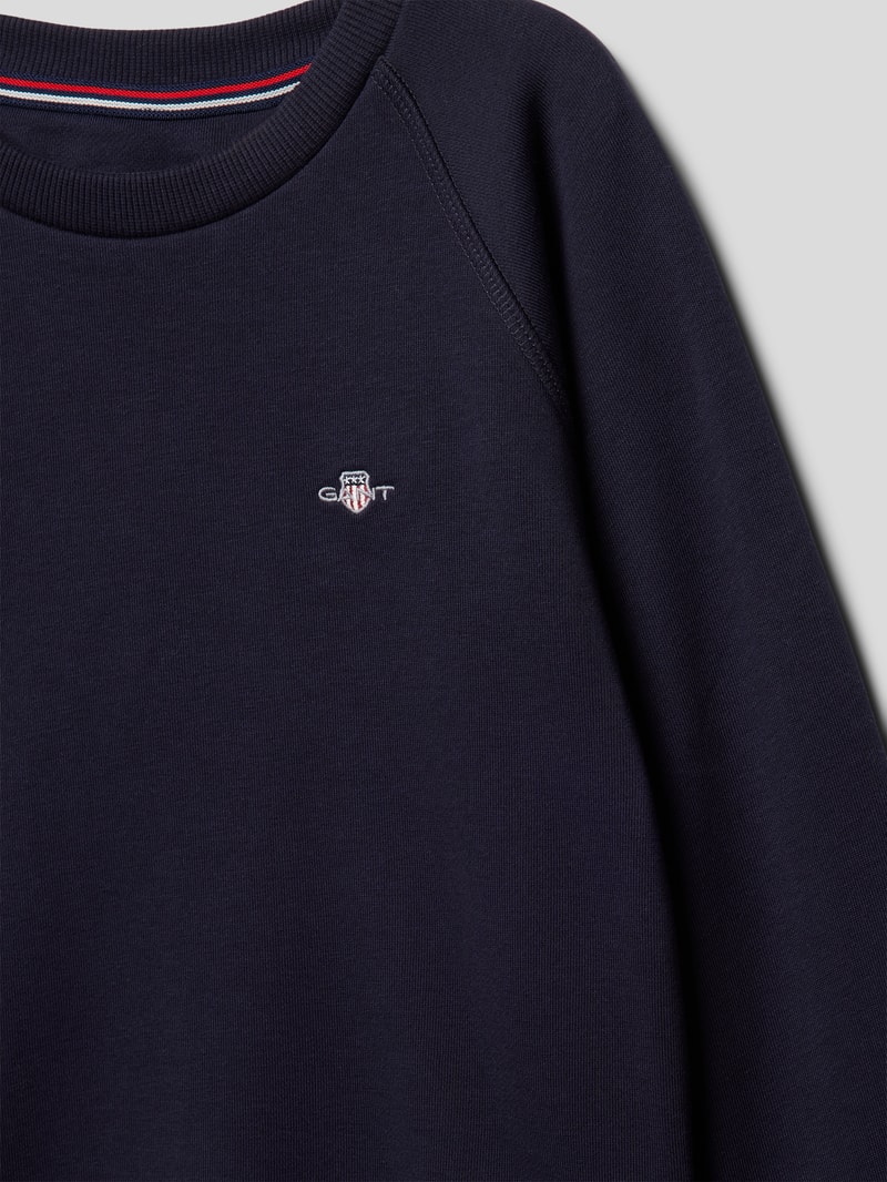 Sweatshirt mit Label-Stitching in blau