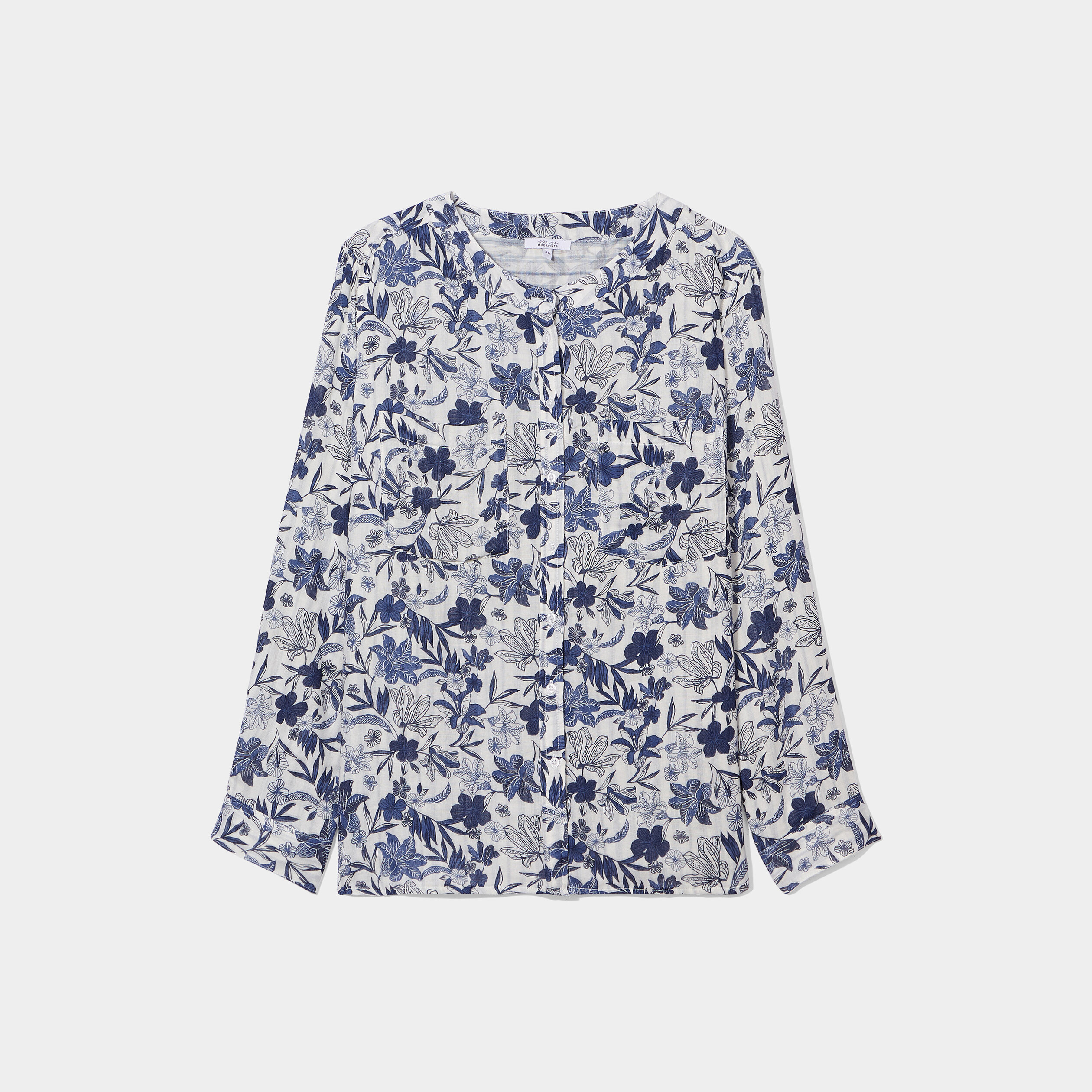 Chemise col mao Modavista ecru femme grande taille | La Halle
