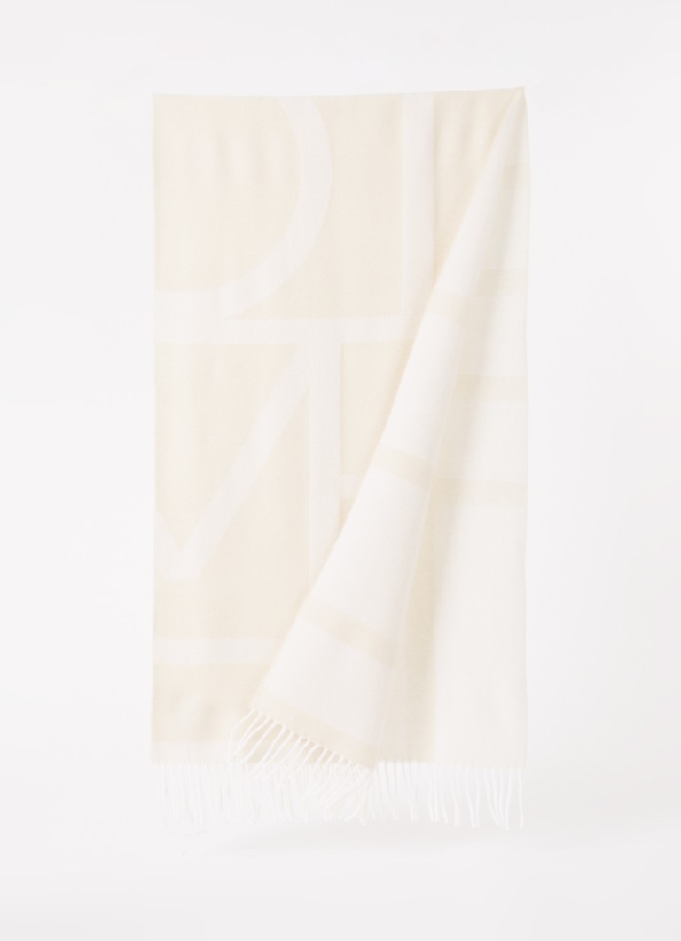 Eșarfă din lână TOTEME cu monogramă, 200 x 50 cm