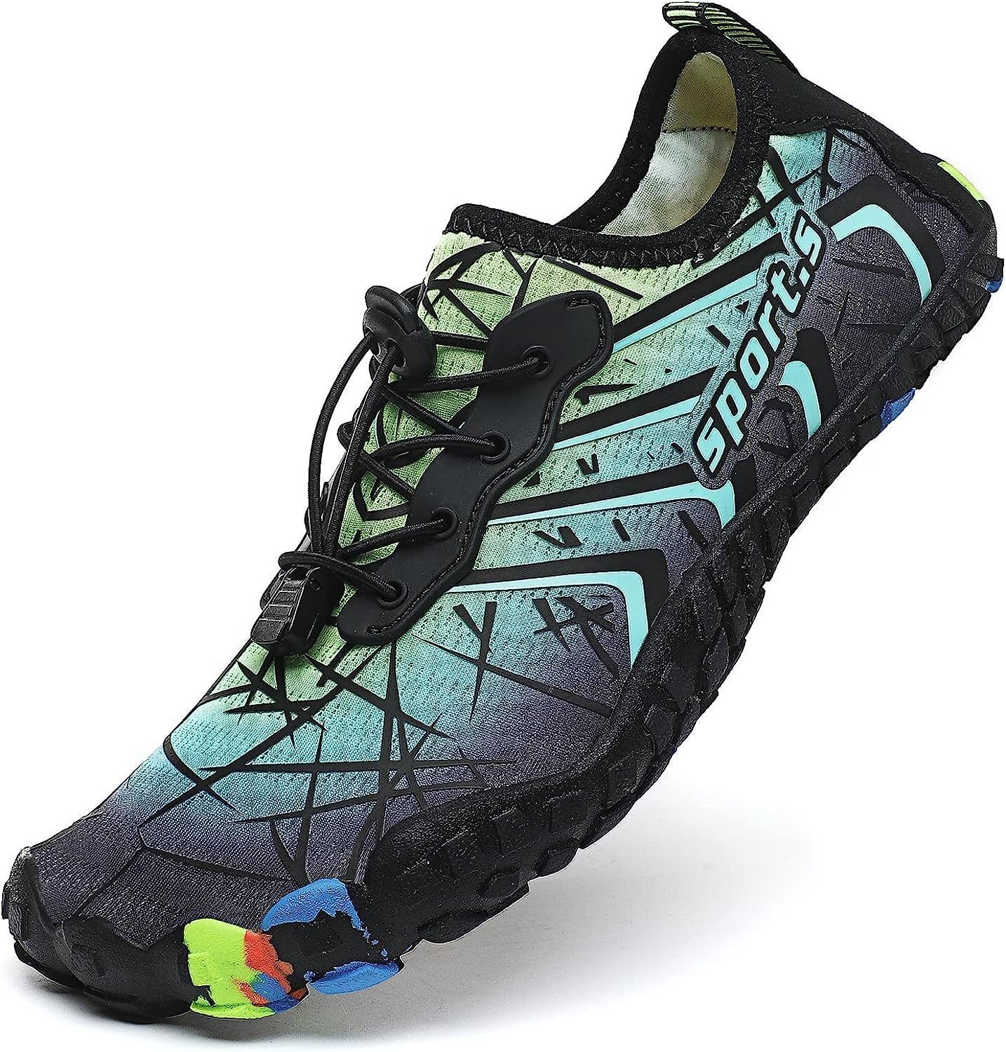 YYV Badeschuhe Damen Herren Strandschuhe Schnell Trocknend Wasserschuhe Wasserschuh (Fitnessstudio Traillauf Wandern Gr.35-46) Drainagelöcher Strand SchwimmschuheUnisex Barfußschuhe für Kajakfahren