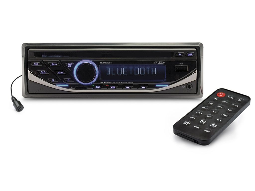 RCD123BT Car Radio - FM Radio mit Bluetooth, CD, USB, SD 4x 75watt - Schwarz
