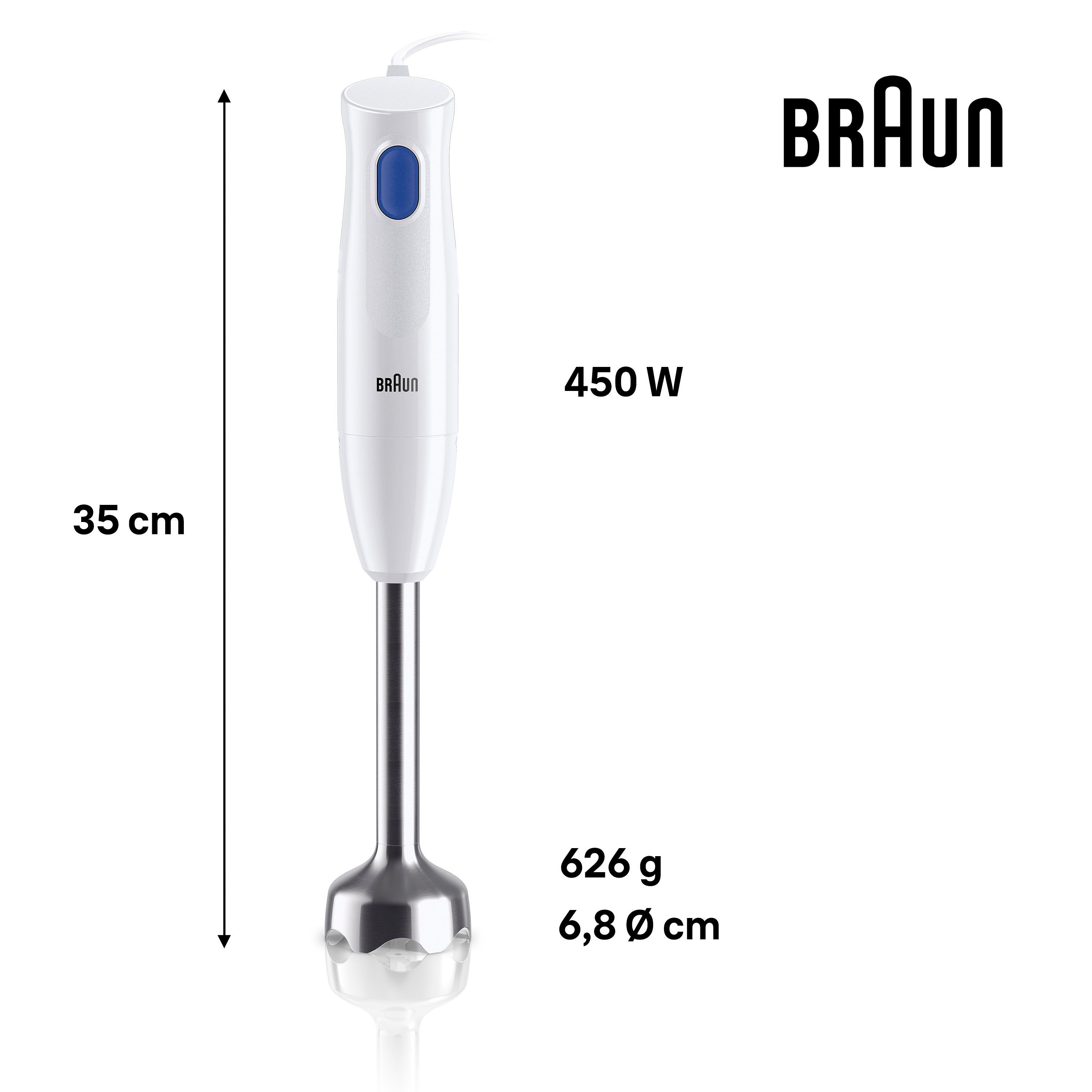 Braun Stabmixer MQ 10.001M WH MultiQuick 1, 450 W