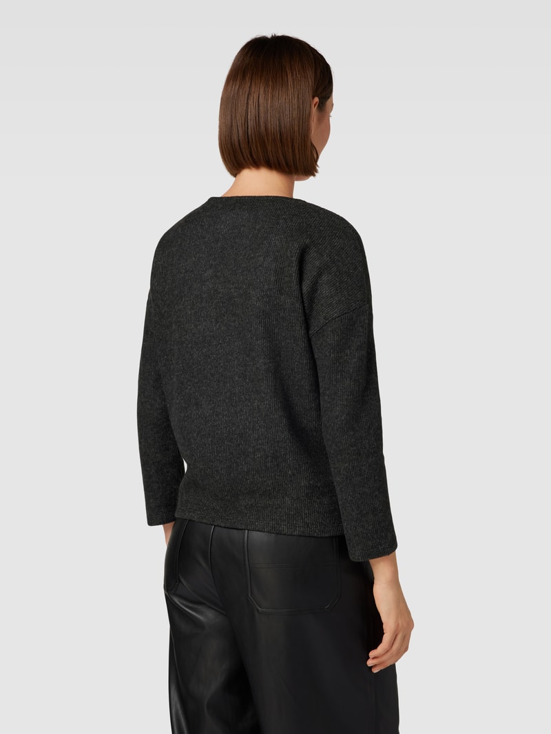 Cropped Pullover in melierter Optik in black