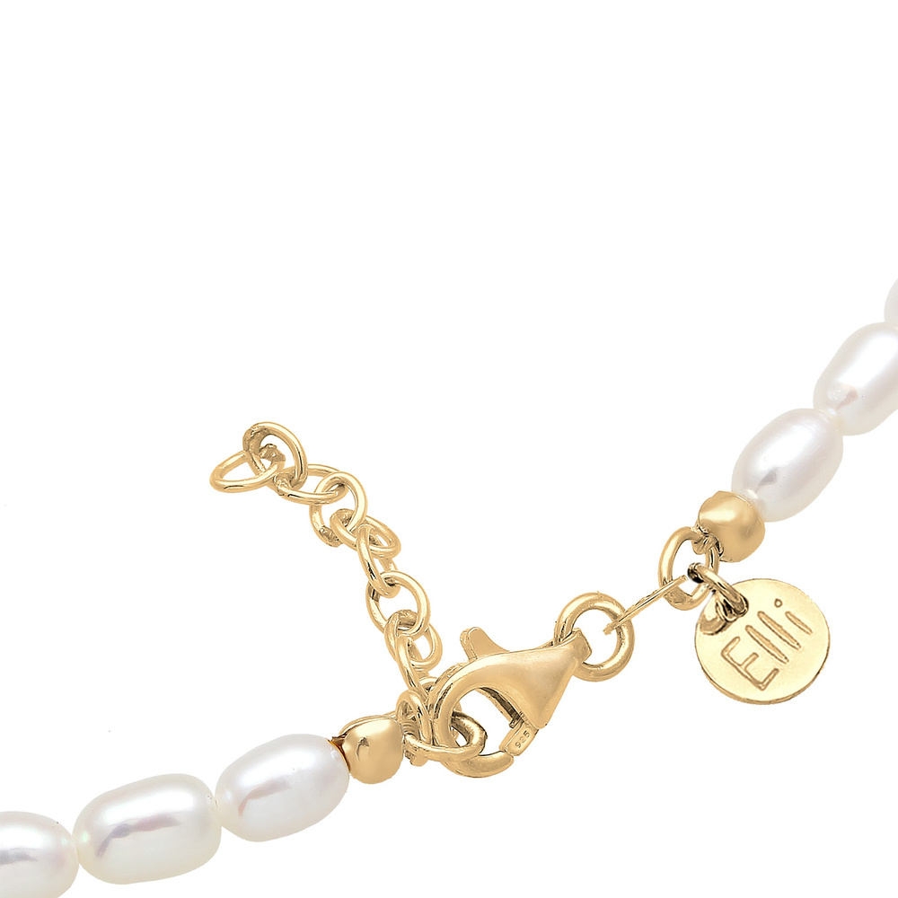 Elli PREMIUM Elli PREMIUM Collier Clin d'œil Visage Filigrane Perles d'eau Douce Collier Femme collier