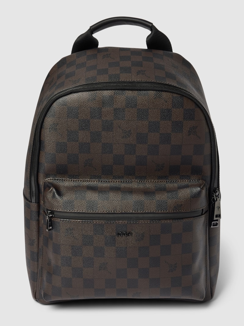 Rucksack mit Allover-Muster Modell 'cortina' in dunkelbraun