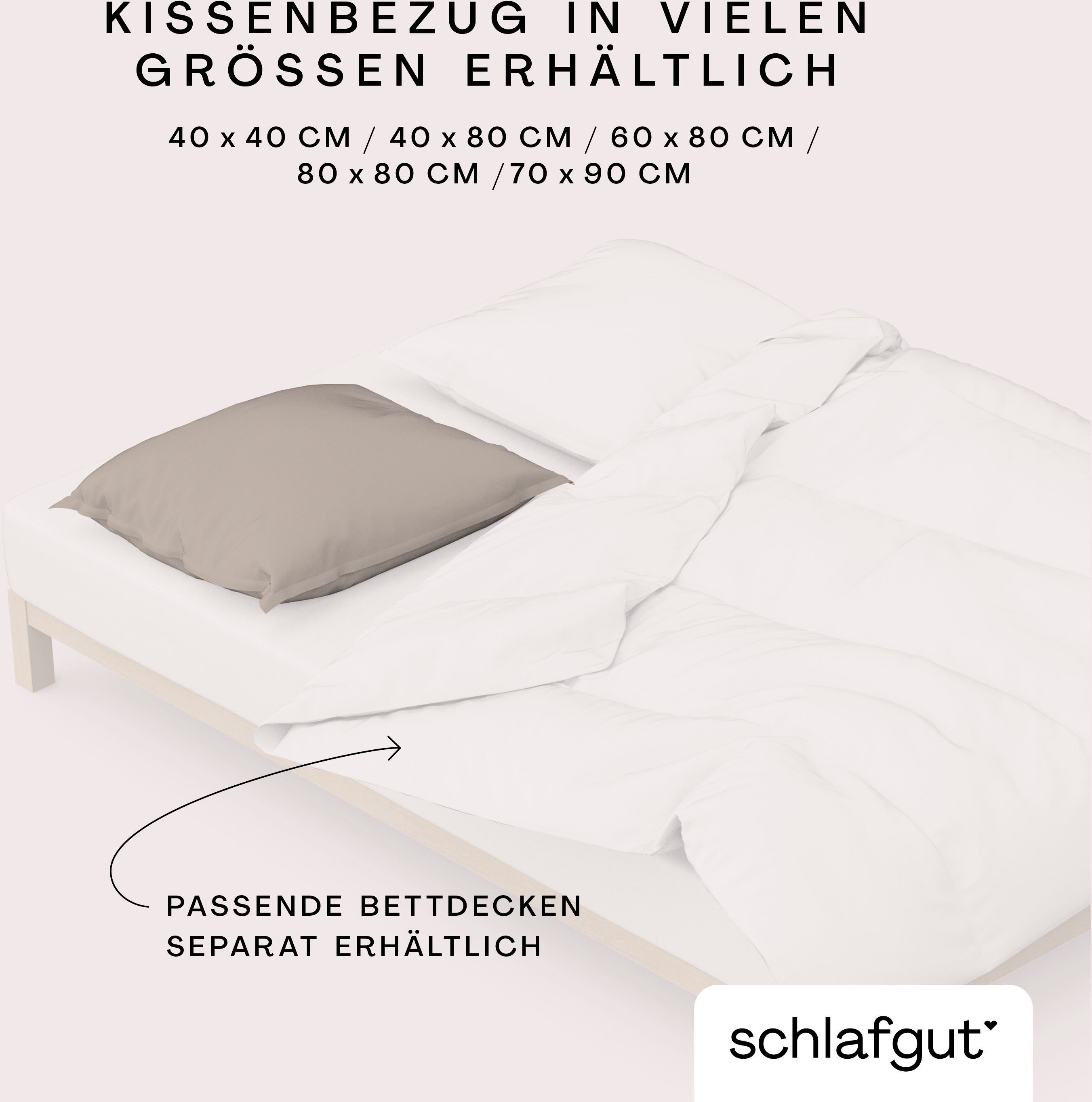 Kissenbezug Woven Satin, Schlafgut (1 Stück), besonders dicht gewebt