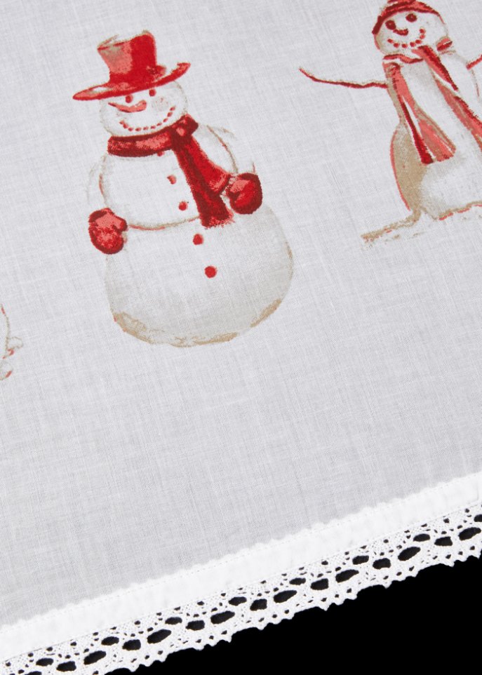 Scheibengardine mit Schneemann Druck