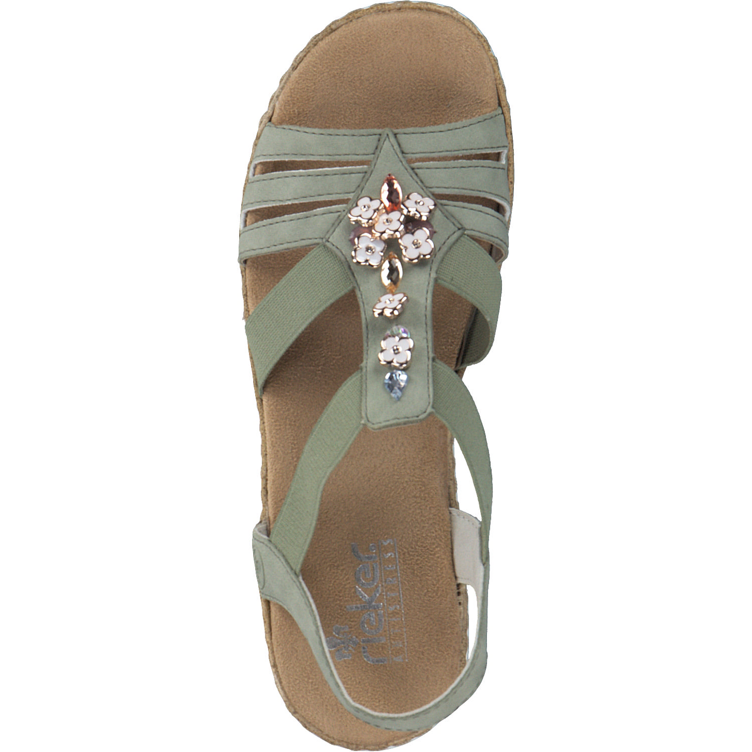 Rieker V0245, Plateau-Sandaletten, Damen, pistazie