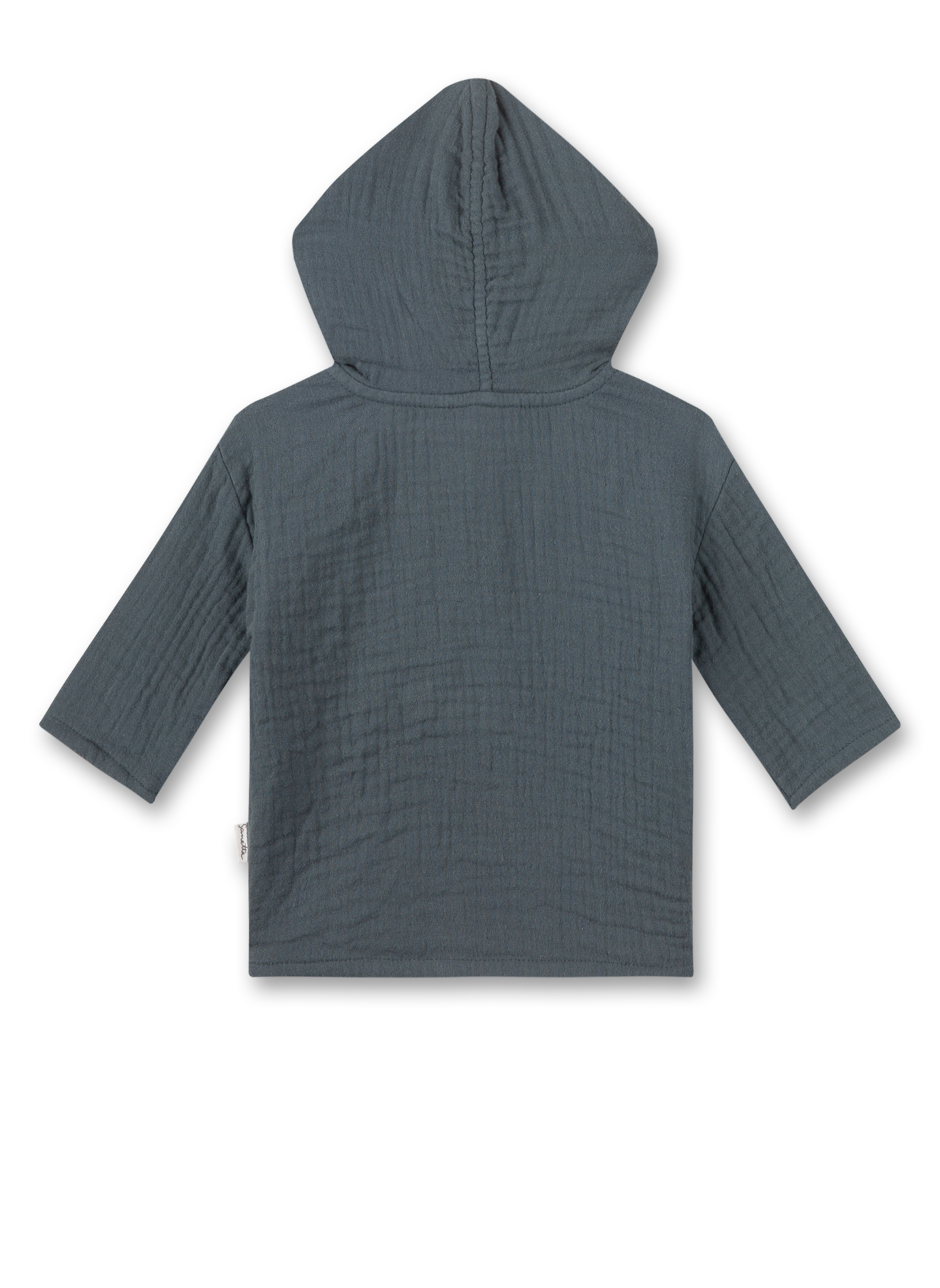 Jungen-Langarmshirt mit KapuzeDunkelblau aus Musselin
