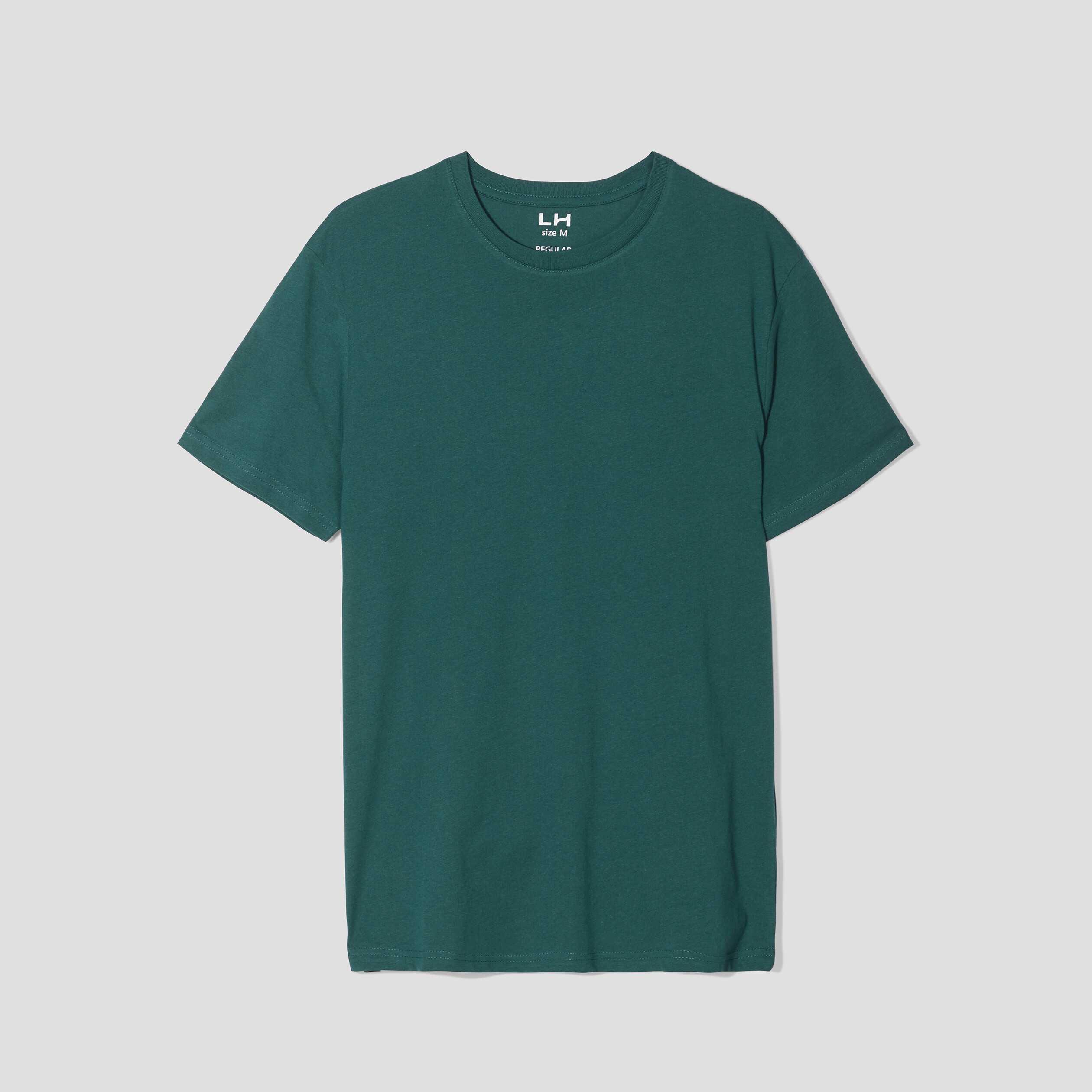 T-shirt en coton manches courtes vert foncé homme | La Halle