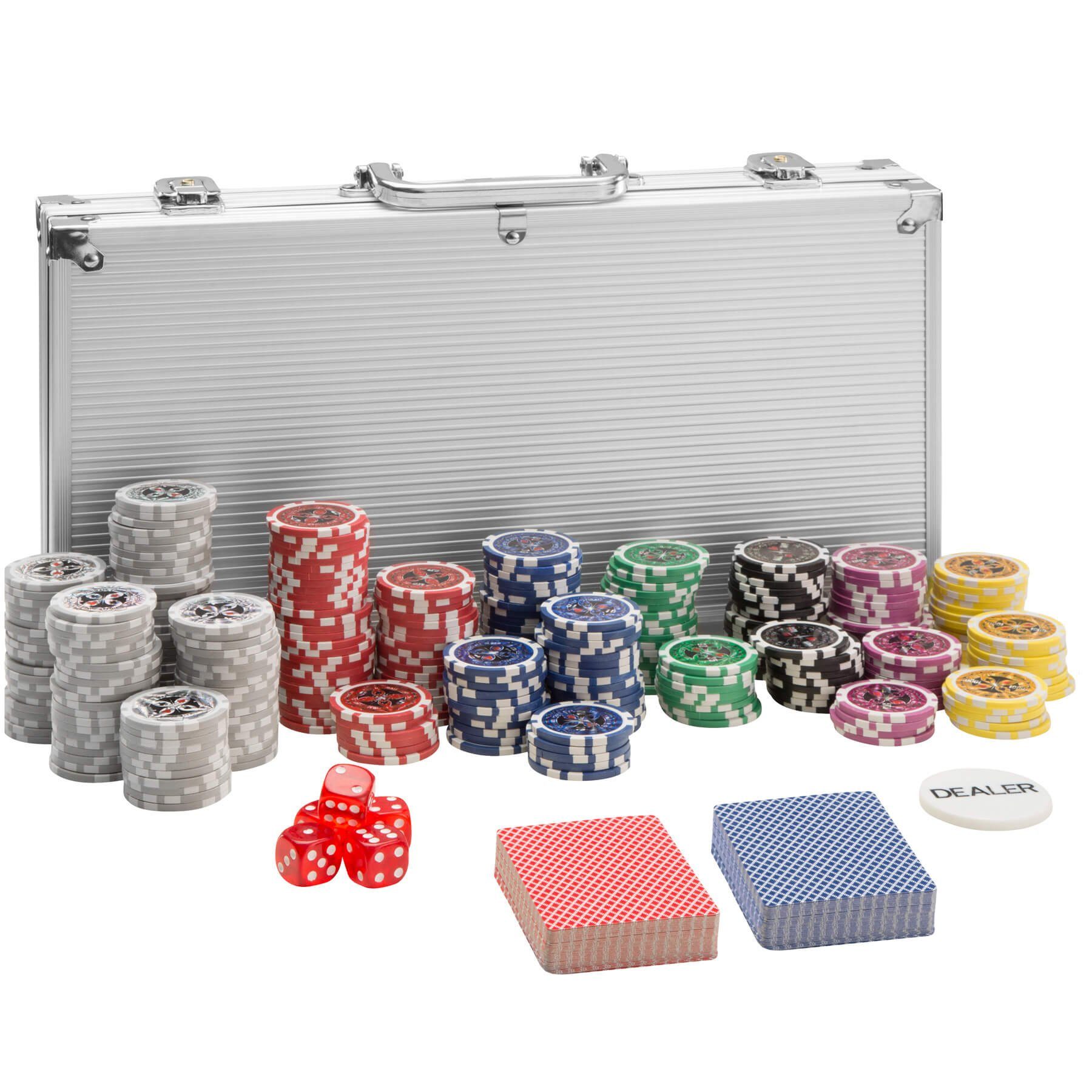 tectake Spiel, Pokerset inkl. Aluminiumkoffer