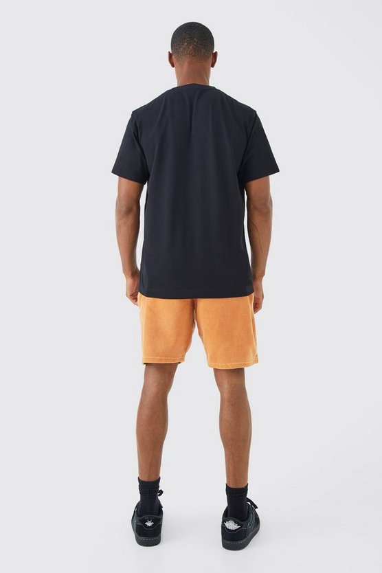 Lockere Jersey-Shorts mit floralem Totenkopf-Print