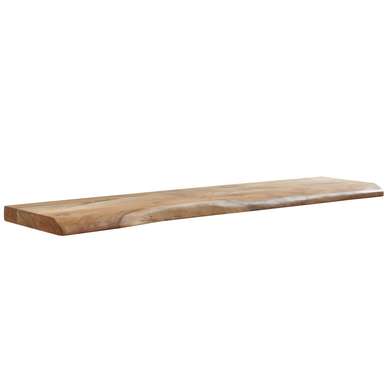 Skyport WOHNLING Wandregal Baumkante Akazie Holz Design Schweberegal 120 cm Regal Massiv
