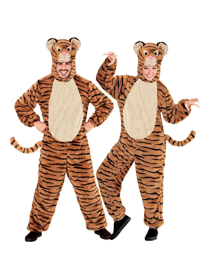 Carnival Party Kostümoverall ''Tiger'' in Hellbraun/ Beige/ Schwarz günstig kaufen