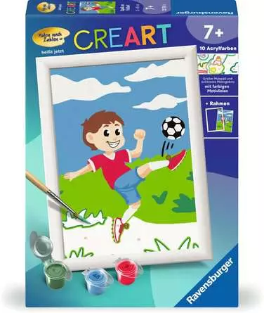 CreArt Spaß am Fußball - Malen nach Zahlen für Kinder ab 7 Jahren