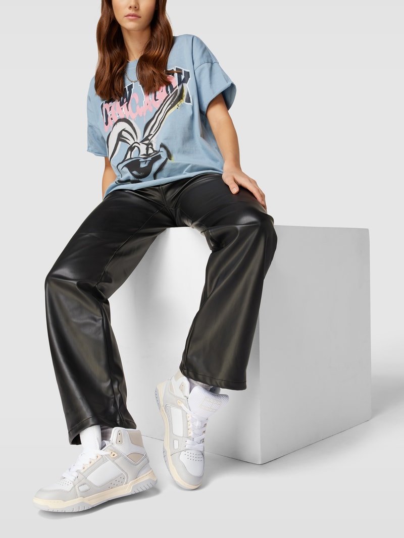 High-Top-Sneaker mit Label-Print Modell 'SKATE' in offwhite