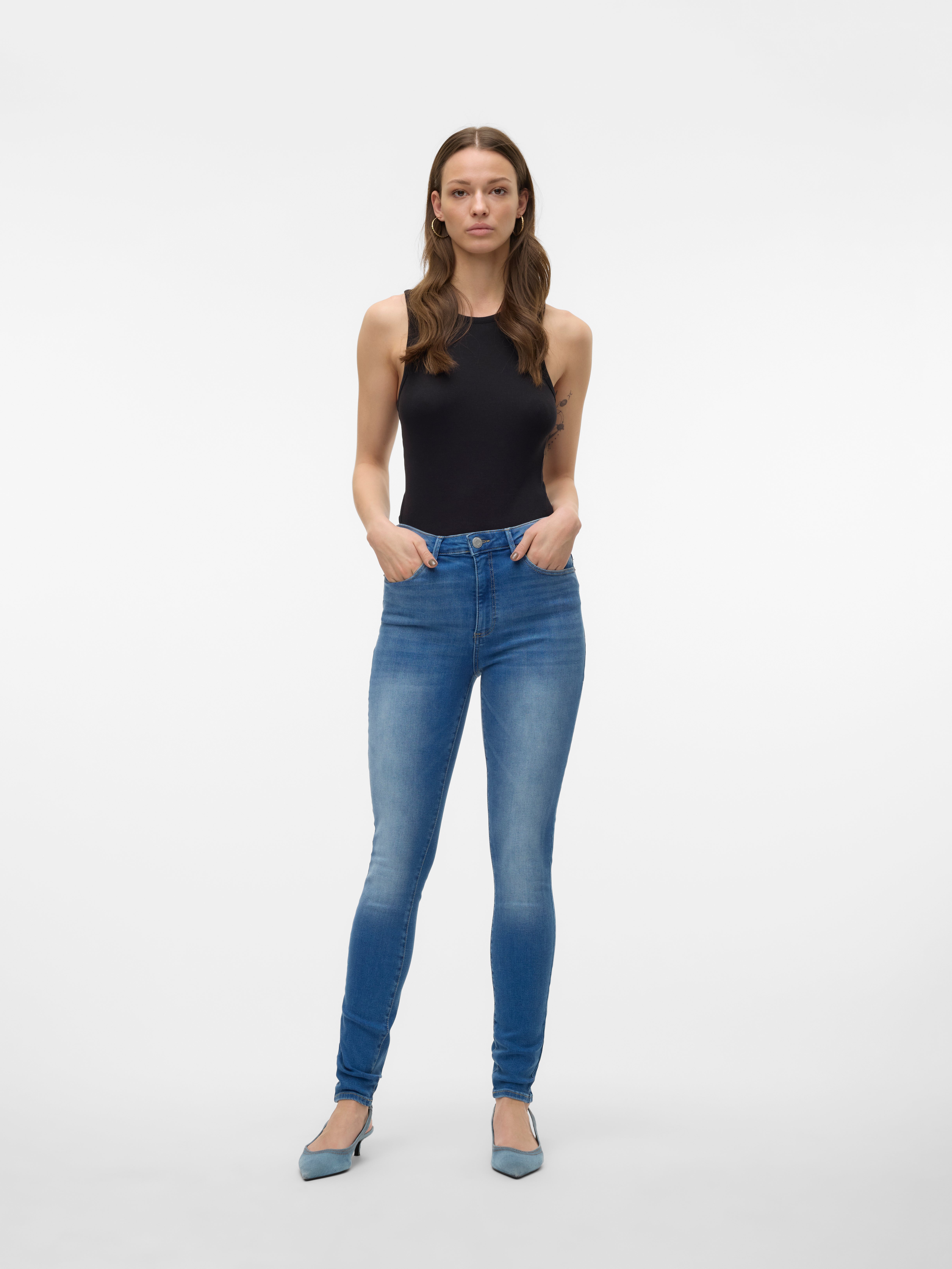 VMSOPHIA Hohe Taille Skinny Fit Jeans
