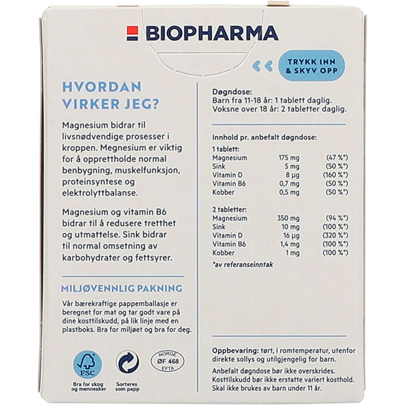 Biopharma Magnesium 120 stk Biopharma