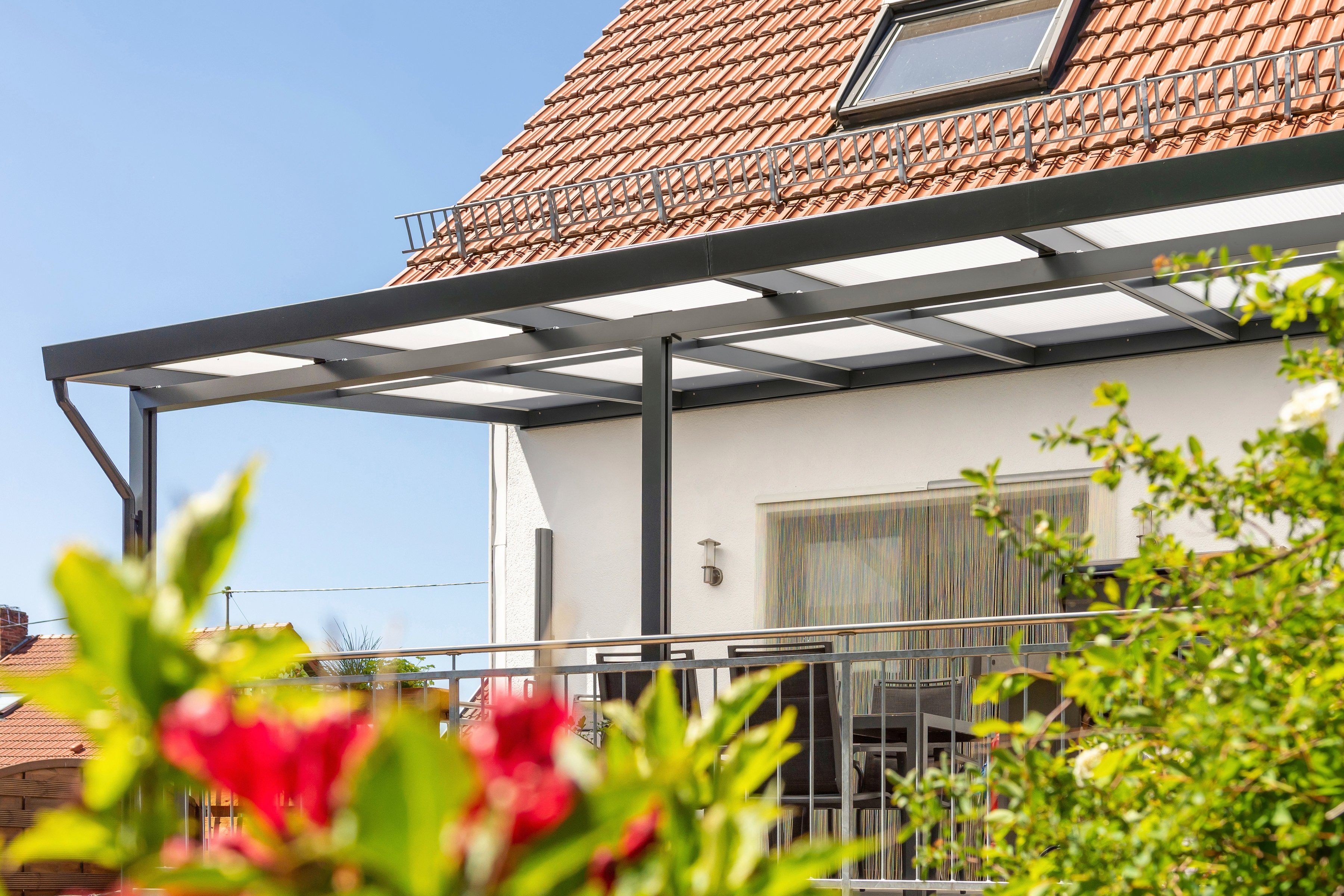 GUTTA Terrassendach Premium, BxT: 712x306 cm, Bedachung Dachplatten, BxT: 712x306 cm, Dach Acryl Klima blue