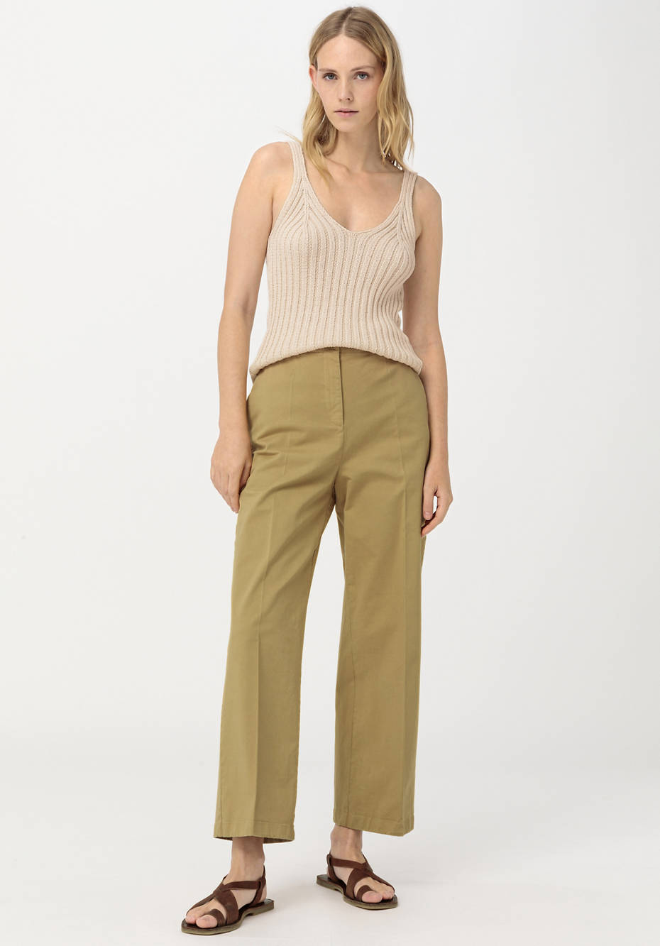 Hose Wide Leg aus Bio-Baumwolle mit Hanf