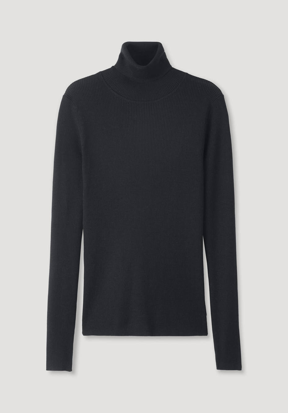 Rollkragenpullover aus Bio-Merinowolle mit Seide