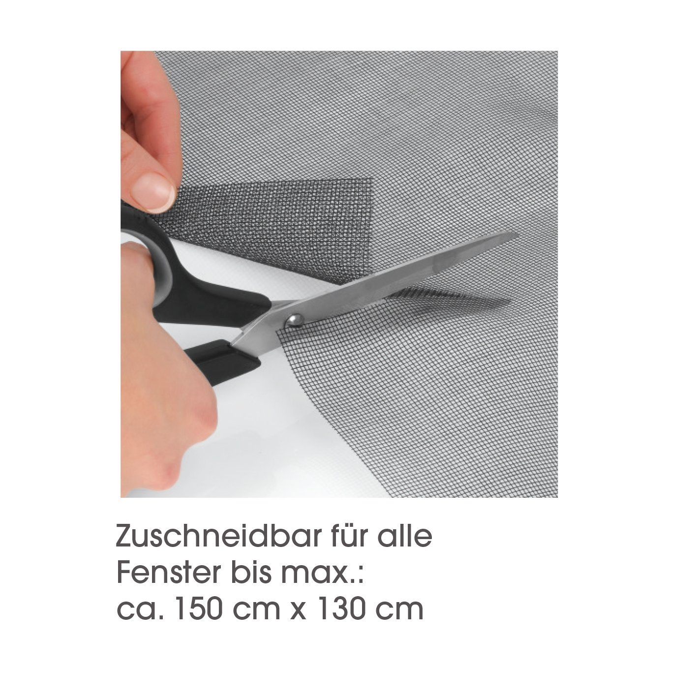 Insektenschutzplissee Fenster Fliegengitter Insektenschutz schwarz, EASYmaxx, Magneten, Moskitonetz mit Magnetverschluss 150x130 cm