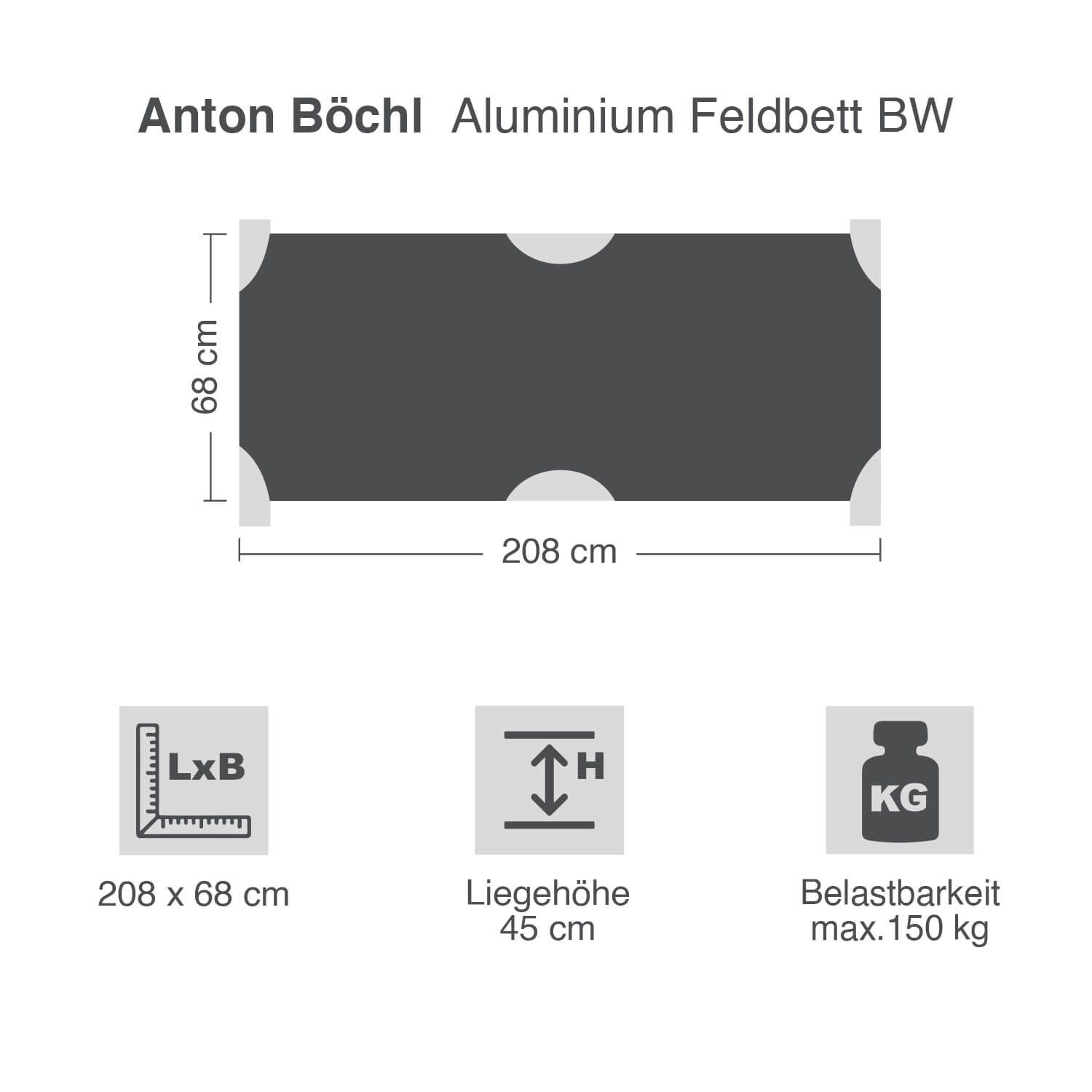 Aluminium Feldbett BW nach TL
