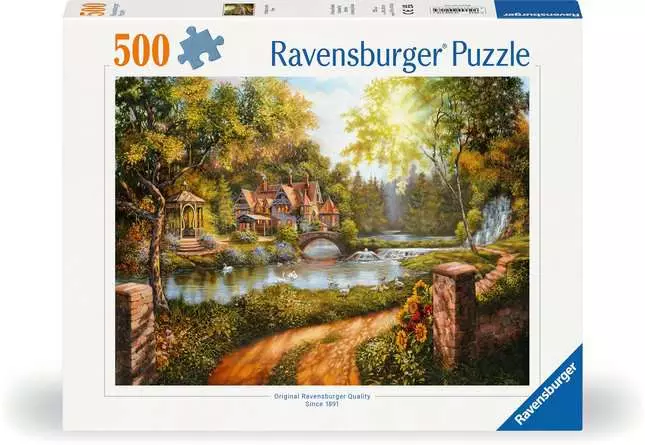 Puzzle 500 Teile - Cottage am Fluß