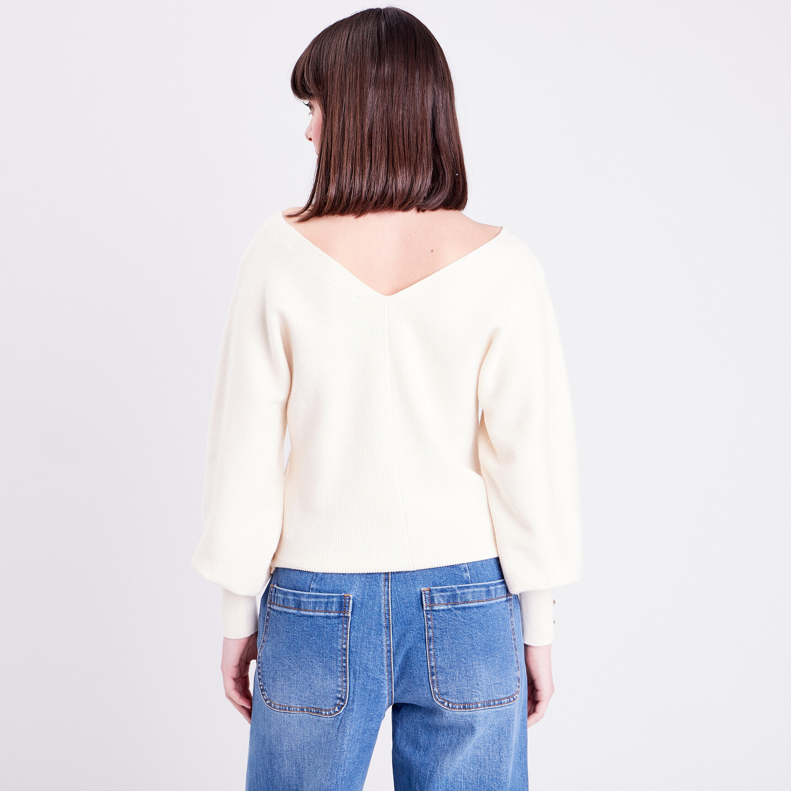 Pull manches chauve-souris ecru femme | Cache Cache