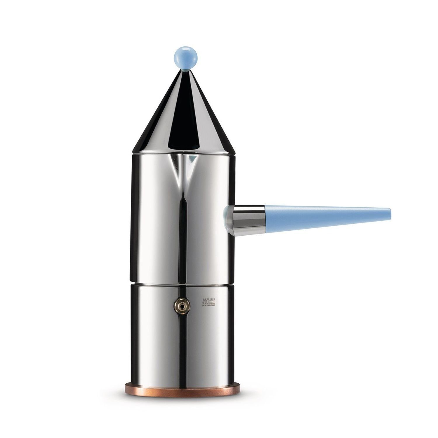 Alessi Espressokocher La Conica für 3 Tassen Hellblau, 0,15l Kaffeekanne