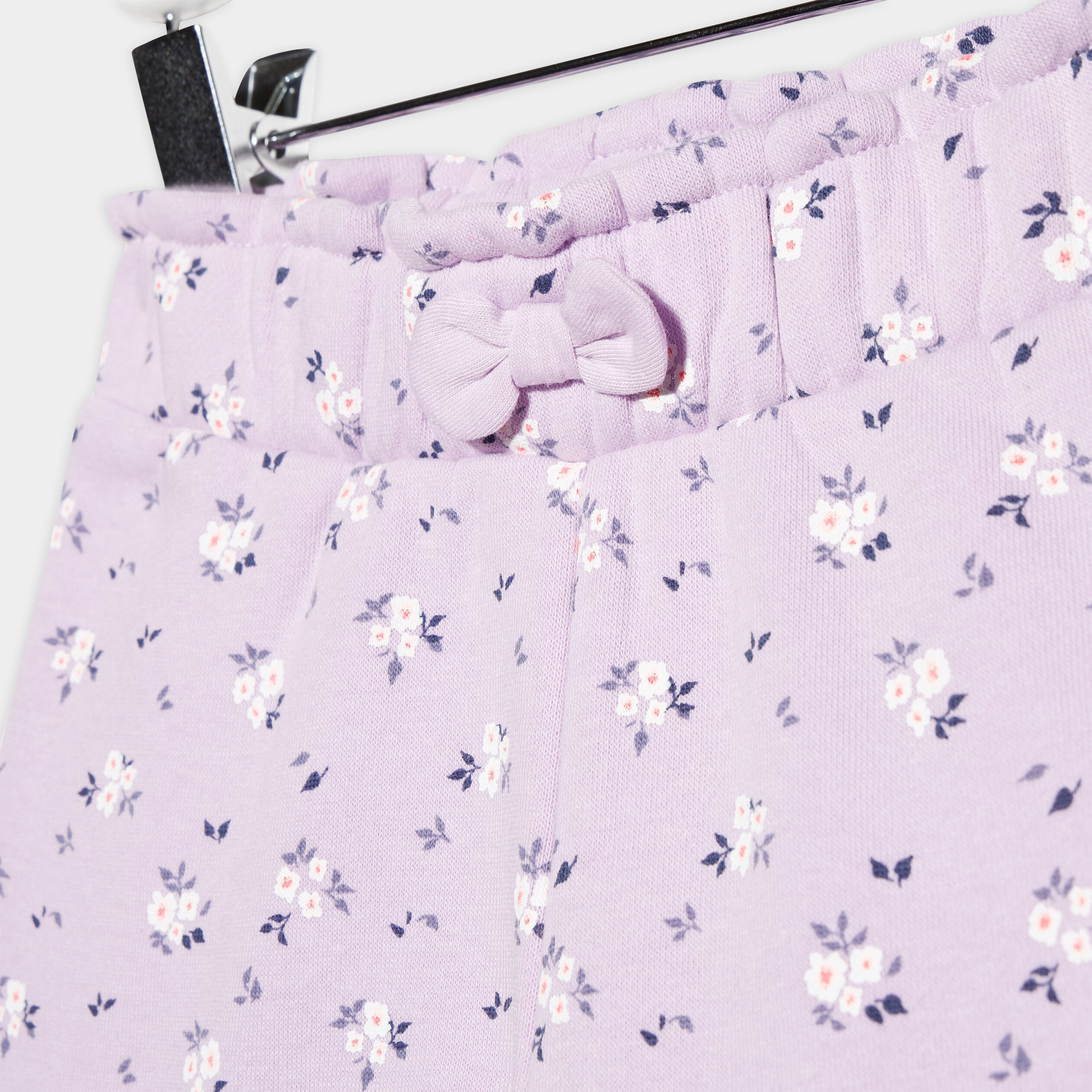 Pantalon jogging molletonné avec noeud parme bébé fille | La Halle