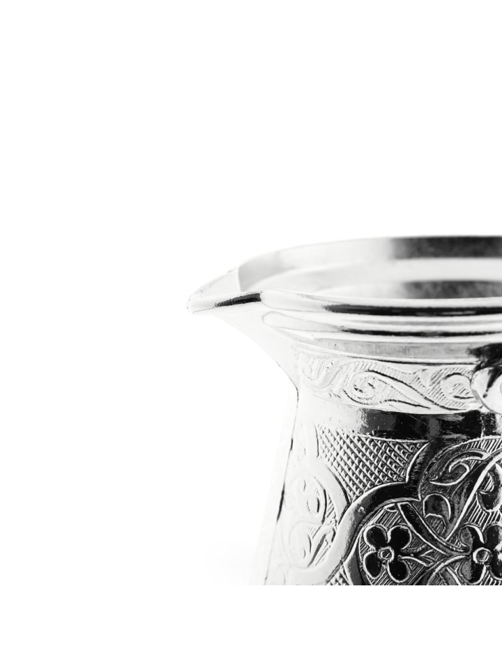 Almina Traditionelle Kaffeekanne  Türkischer Kaffee in Silber günstig kaufen