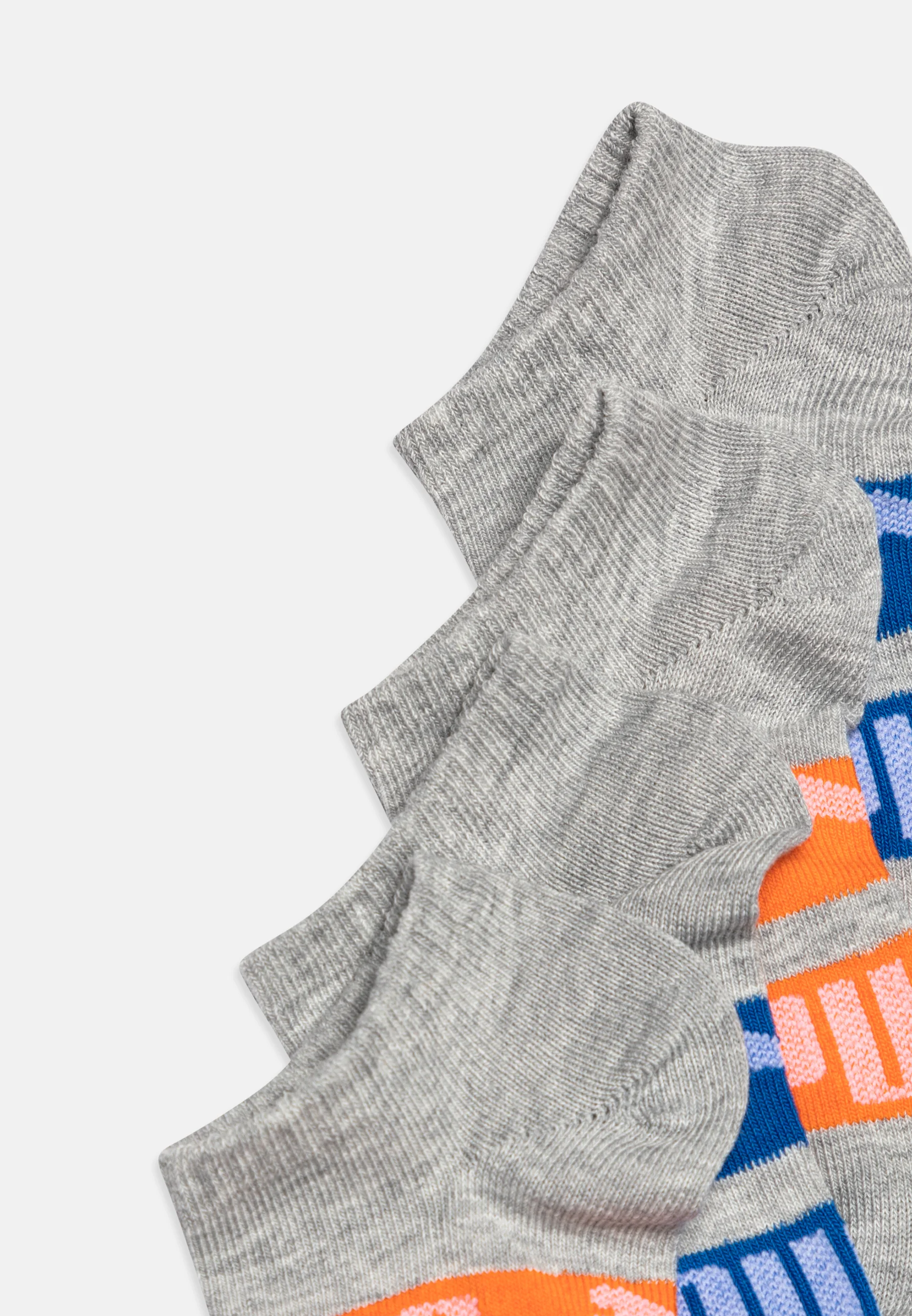 Calcetines Puma con rayas y logotipo para niños, unisex, paquete de 4