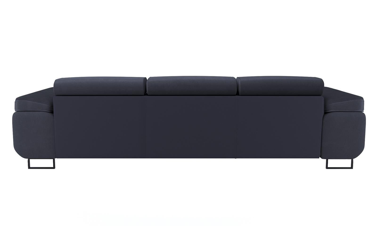 Beautysofa Schlafsofa Couch Dreisitzer Schlafsofa modernen Stil, mit Verstellbare Kopfstütze, Schlaffunktion