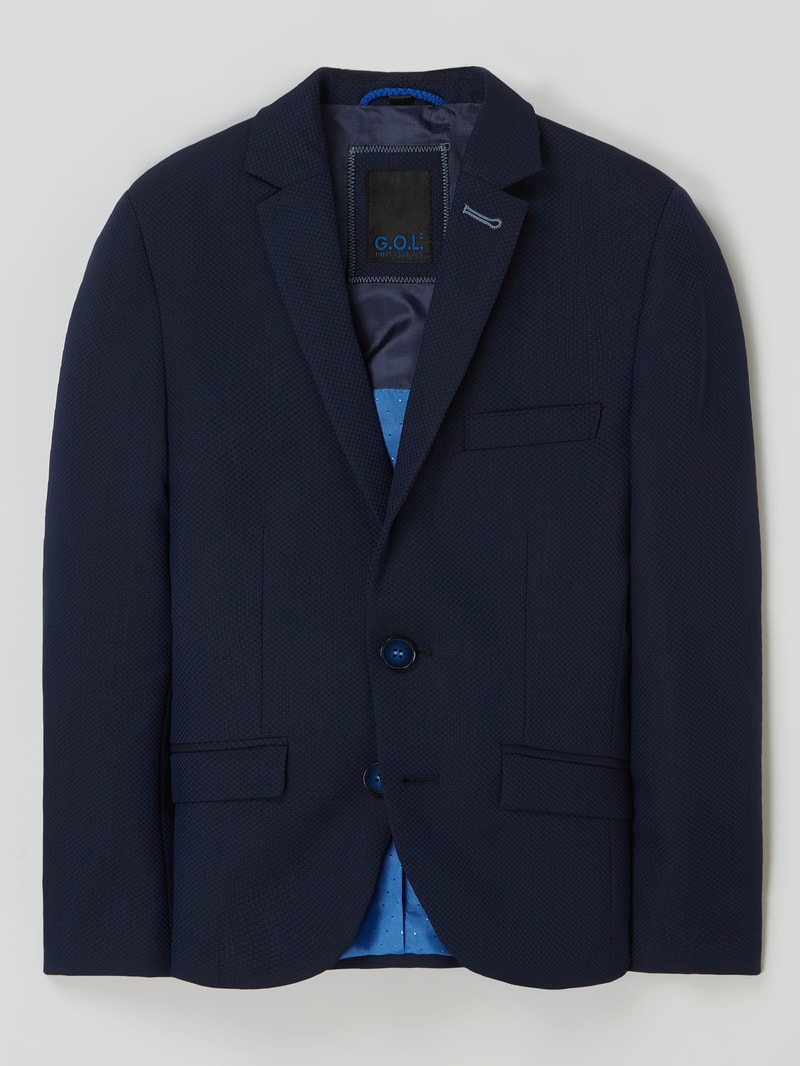Super Slim Fit 2-Knopf-Sakko mit Stretch-Anteil in marineblau