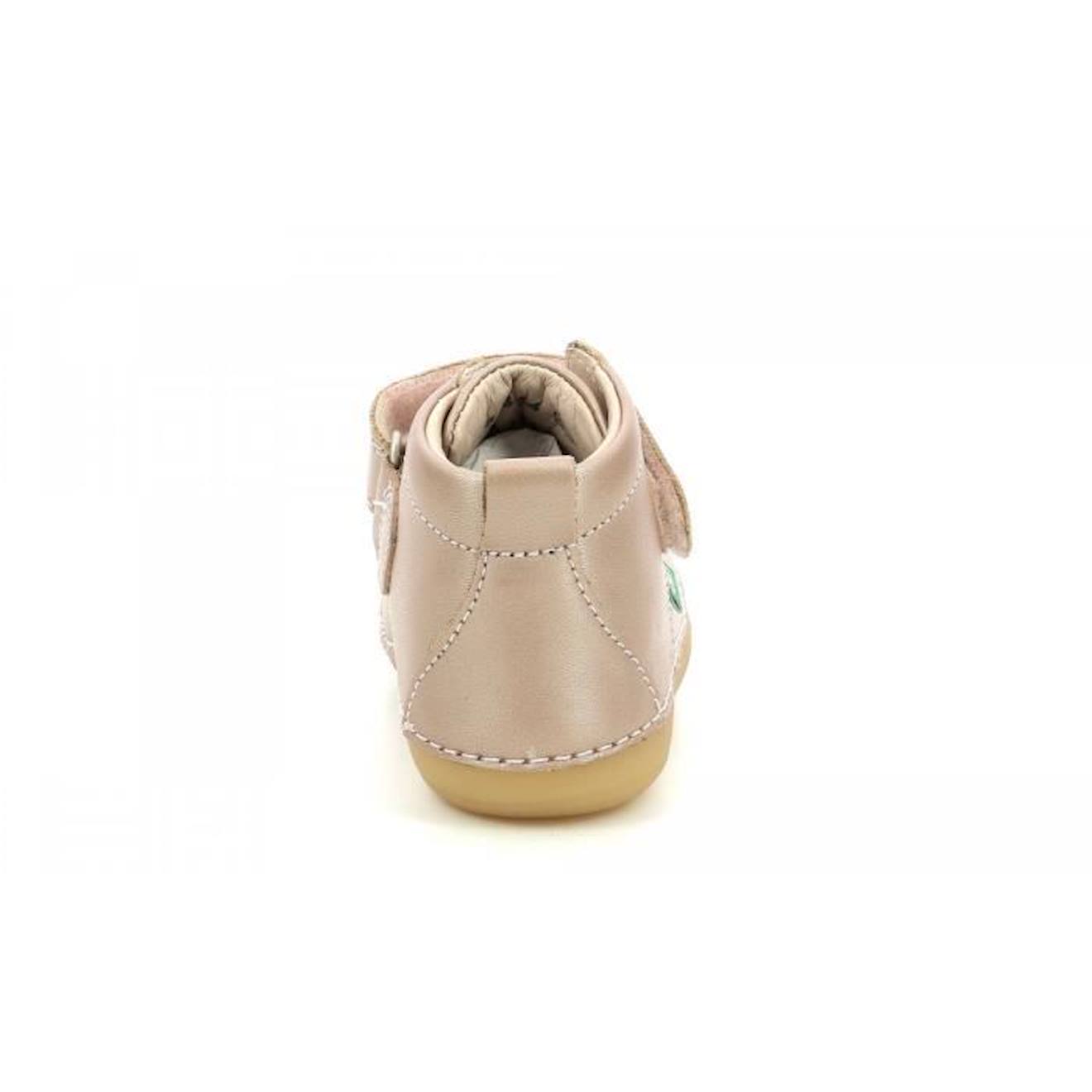 Basket Scratch Cuir Enfant Sabio rose