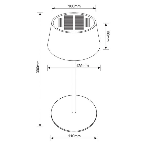 LED-Outdoor-Tischleuchte Picco, Akku + Solar, weiß