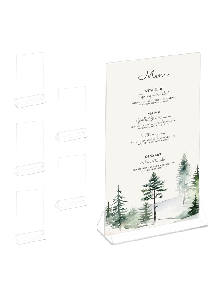 relaxdays 6 x Tischaufsteller in Transparent - DIN A5 günstig kaufen onesize