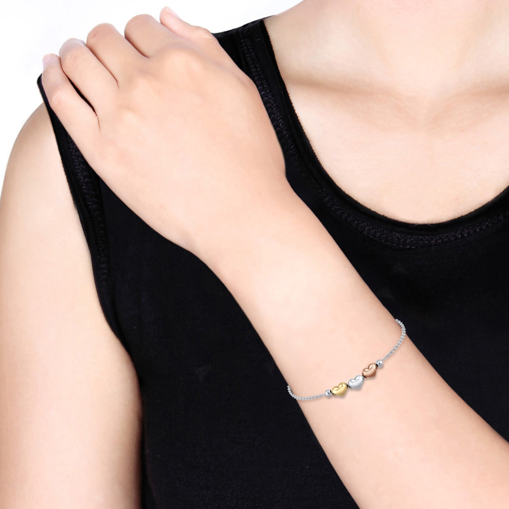 Elli Elli Bracelet Elli bracelet coeur amour trois couleurs 925/1000 argent Bracelet