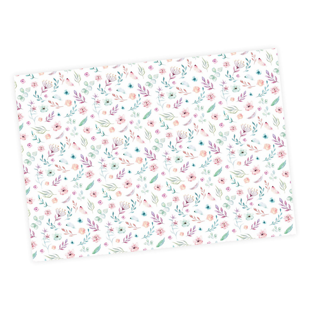 Geschenkpapier 5 Bögen Blumen/Federn bunt Aquarell – 1,60€/qm Größe: - 84,1 x 59,4 cm Geschenkpapier