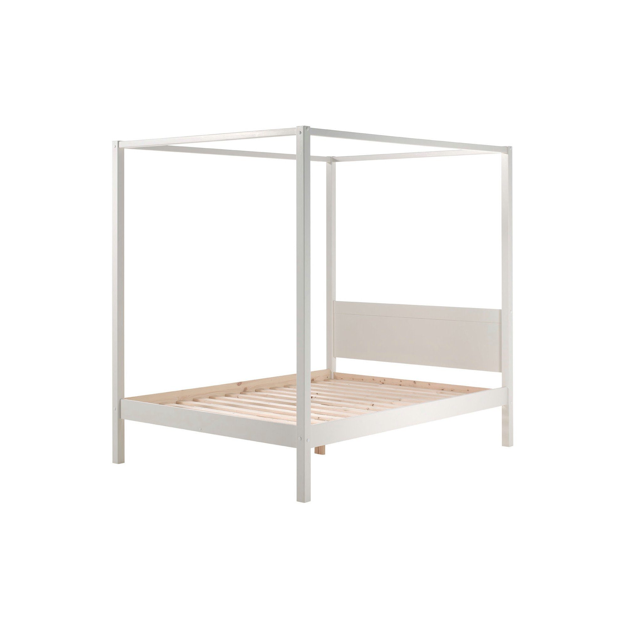 Kindermöbel 24 Himmelbett Alysa inkl Rolllattenrost + Textilhimmel