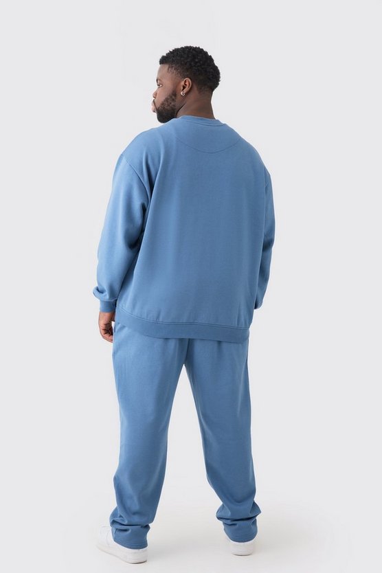 Plus Man Oversized Extended Neck Sweatshirt