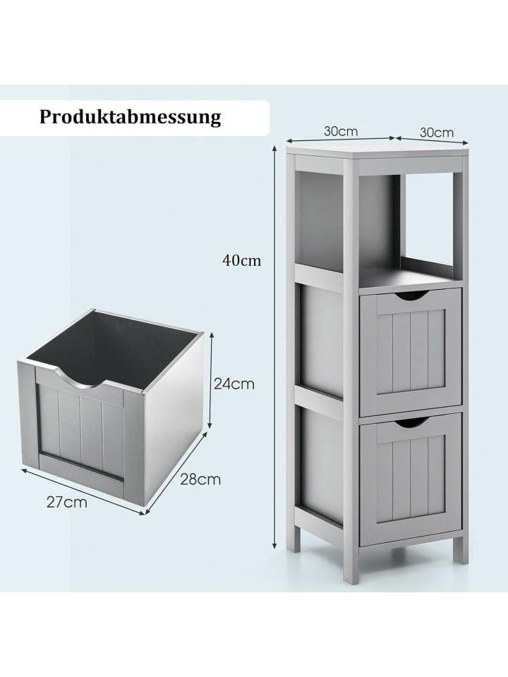 COSTWAY Badezimmerschrank in Grau günstig kaufen onesize