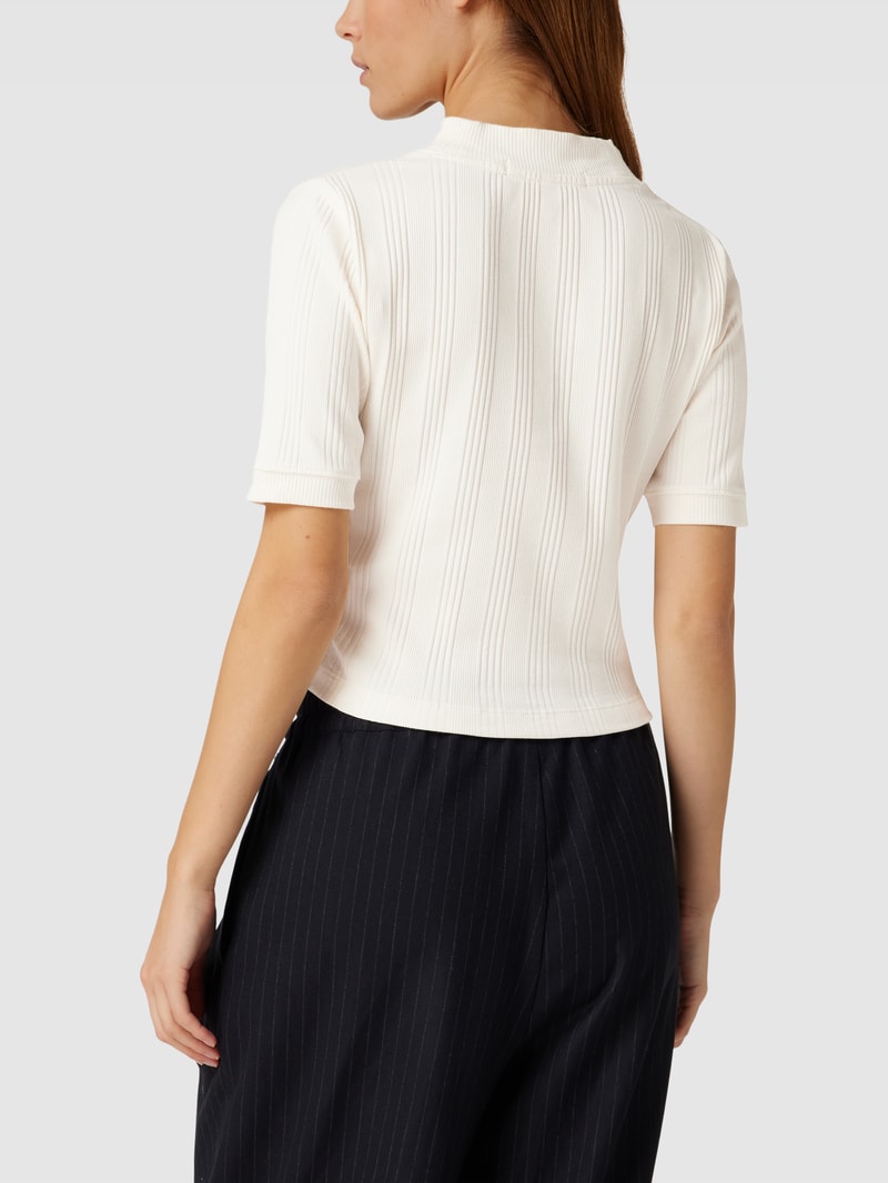 T-Shirt in Ripp-Optik Modell 'BADGE RIB SHORT SLEEVE' in offwhite