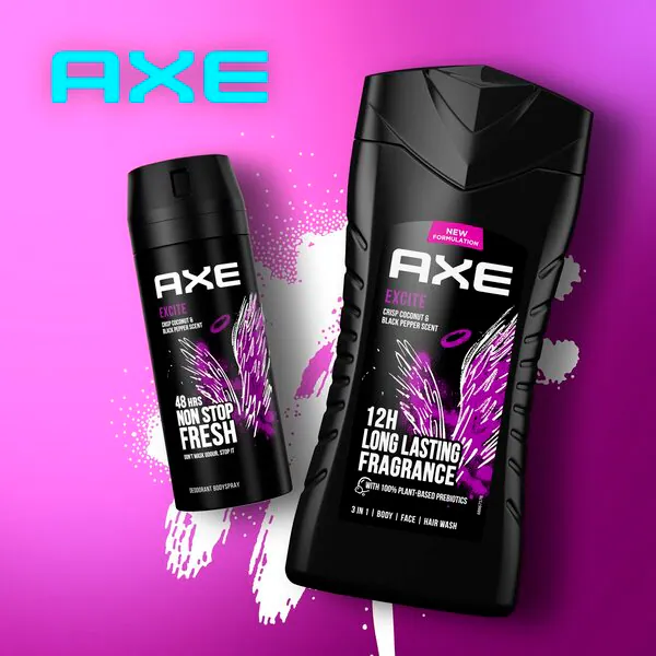 Axe Excite 3-in-1 suihkugeeli ja shampoo 250ml