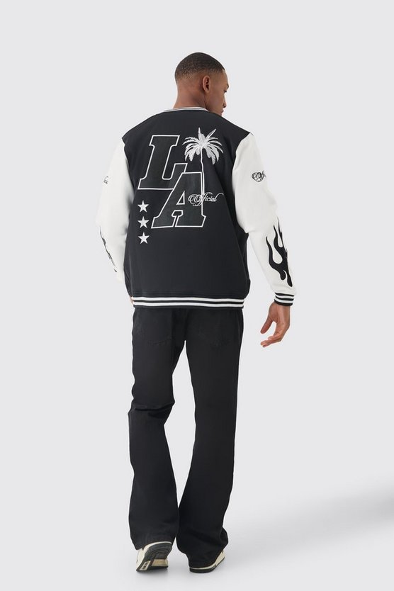 Jersey-Bomberjacke mit LA-Aufnäher