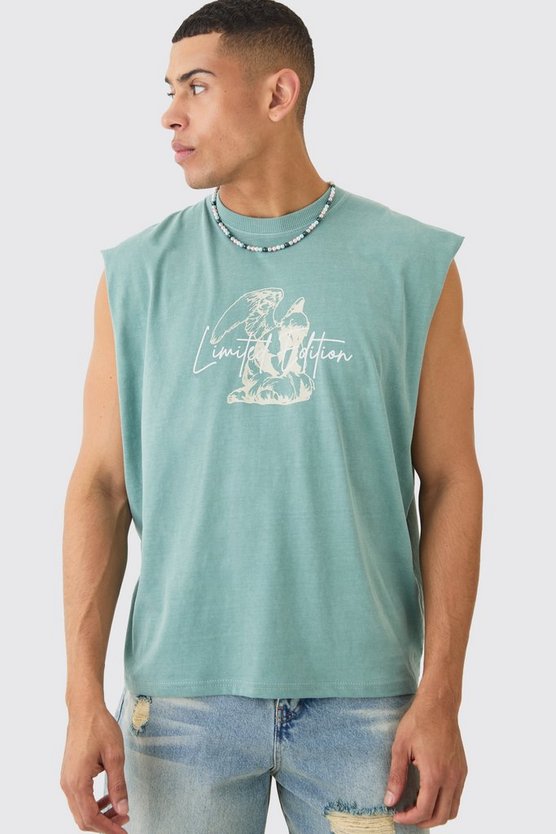 Kastiges Oversize Tanktop mit Gothic Renaissance-Print